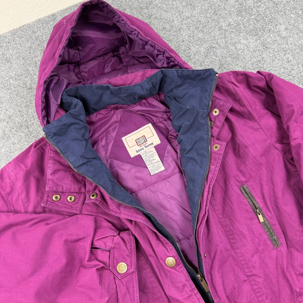Faded Glory Authentic Outerwear Parka Jacket Size 2X Purple Hooded Flaw Women's